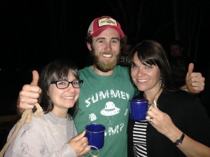 Me, Weston and Renee - with our blue cups. 
